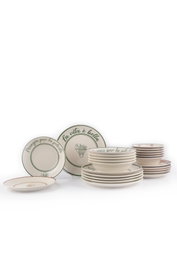 Hermia Juego de Cena de Porcelana de 24 Piezas Rojo y Verde